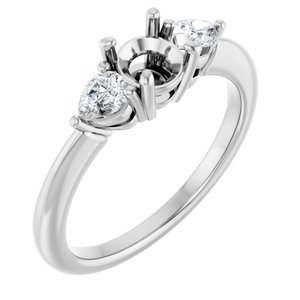 Three-Stone Engagement Ring — 1/4 CTW Lab Diamond Round Center