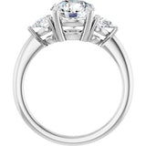 Three-Stone Engagement Ring — 2 1/4 CTW Lab Diamond Round Center