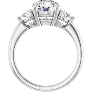 Three-Stone Engagement Ring — 2 1/4 CTW Lab Diamond Round Center