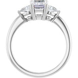 Three-Stone Engagement Ring — 1 1/2 CTW Lab Diamond Round Center