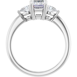 Three-Stone Engagement Ring — 1 1/2 CTW Lab Diamond Round Center