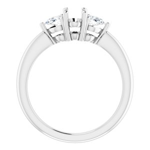 Three-Stone Engagement Ring — 1/4 CTW Lab Diamond Oval Center