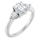 Three-Stone Engagement Ring — 1 1/4 CTW Lab Diamond Round Center