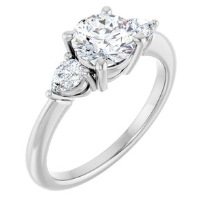 Three-Stone Engagement Ring — 1 1/4 CTW Lab Diamond Round Center
