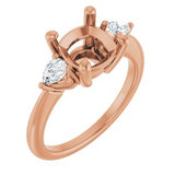 Three-Stone Engagement Ring — 1/4 CTW Natural Diamond Cushion Center