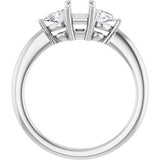 Three-Stone Engagement Ring — 1/4 CTW Lab Diamond Emerald Center