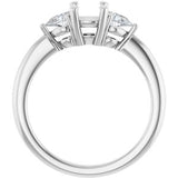 Three-Stone Engagement Ring — 1/4 CTW Lab Diamond Cushion Center