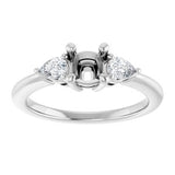 Three-Stone Engagement Ring — 1/4 CTW Lab Diamond Cushion Center