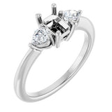 Three-Stone Engagement Ring — 1/4 CTW Lab Diamond Emerald Center