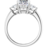 Three-Stone Engagement Ring — 2 3/4 CTW Lab Diamond Round Center