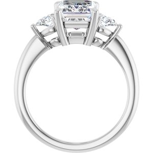 Three-Stone Engagement Ring — 2 3/4 CTW Lab Diamond Round Center
