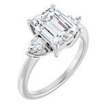 Three-Stone Engagement Ring — 2 3/4 CTW Lab Diamond Round Center