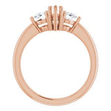 Three-Stone Engagement Ring — 1/4 CTW Natural Diamond Marquise Center