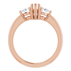 Three-Stone Engagement Ring — 1/4 CTW Natural Diamond Marquise Center