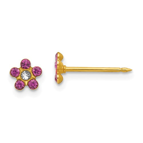 inverness-14k-february-purple-crystal-birthstone-flower-earrings-SolomonJeweler-Wichita-KS-CustomJewelry