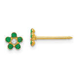 inverness-14k-may-green-crystal-birthstone-flower-earrings-SolomonJeweler-Wichita-KS-CustomJewelry