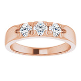 14K Rose 5/8 CTW Natural Diamond Anniversary Band