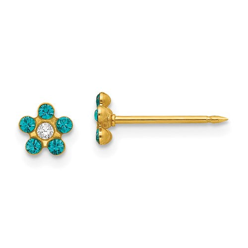 inverness-14k-december-blue-crystal-birthstone-flower-earrings-SolomonJeweler-Wichita-KS-CustomJewelry