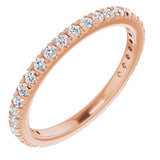 14K Rose 3/8 CTW Natural Diamond French-Set Anniversary Band