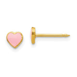 inverness-stainless-steel-24k-gold-plated-pink-enamel-heart-earrings-SolomonJeweler-Wichita-KS-CustomJewelry