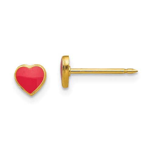 inverness-stainless-steel-24k-gold-plated-red-enamel-heart-earrings-SolomonJeweler-Wichita-KS-CustomJewelry