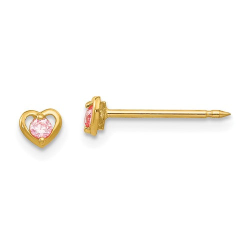 inverness-14k-heart-w-pink-cz-earrings-SolomonJeweler-Wichita-KS-CustomJewelry