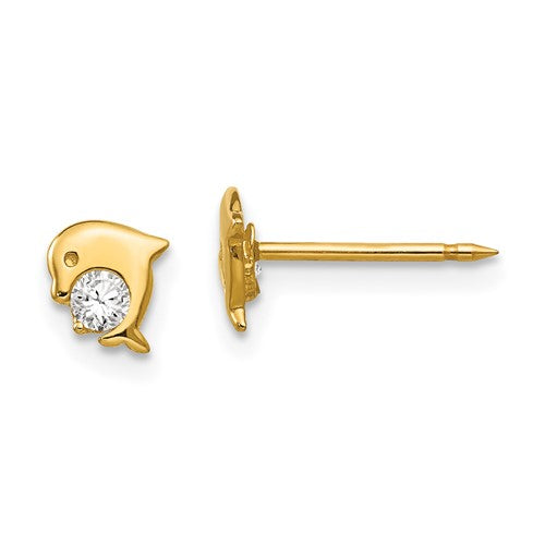 inverness-14k-dolphin-cz-earrings-SolomonJeweler-Wichita-KS-CustomJewelry