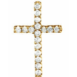 14K Yellow .06 CTW Lab-Grown Diamond Petite Cross Pendant