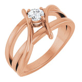 14K Rose 1/4 CT Lab-Grown Diamond Ring