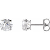 Platinum 8 mm Lab-Grown Alexandrite Stud Earrings