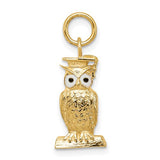 14K gold graduation owl charm with colorful enamel detailing, perfect as a pendant or charm for jewelry from Solomon Jewelers