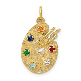 14k-cz-stones-artist-palette-charm-SolomonJeweler-Wichita-KS-CustomJewelry