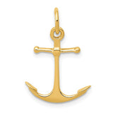 14K gold anchor charm pendant from Solomon Jewelers, featuring a detailed 3D nautical design for jewelry and accessories.