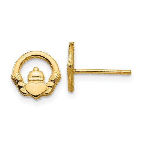 14k-claddagh-post-earrings-SolomonJeweler-Wichita-KS-CustomJewelry