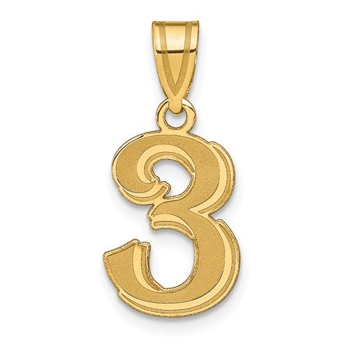 14k-polished-etched-number-3-pendant-SolomonJeweler-Wichita-KS-CustomJewelry