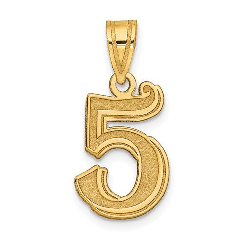 14k-polished-etched-number-5-pendant-SolomonJeweler-Wichita-KS-CustomJewelry