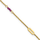 14k-polished-red-corundum-9in-plus-1in-ext-anklet-SolomonJeweler-Wichita-KS-CustomJewelry