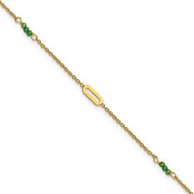 14k-polished-green-zircon-9in-plus-1in-ext-anklet-SolomonJeweler-Wichita-KS-CustomJewelry