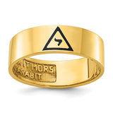 14k gold Masonic ring for men featuring enameled design and 14th Degree Grand Elect symbol, crafted by Solomon Jewelers.