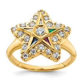 14k-ibgoodman-womens-polished-eastern-star-masonic-ring-mounting-SolomonJeweler-Wichita-KS-CustomJewelry