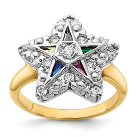 14ktt-ibgoodman-womens-polished-eastern-star-masonic-ring-mounting-SolomonJeweler-Wichita-KS-CustomJewelry