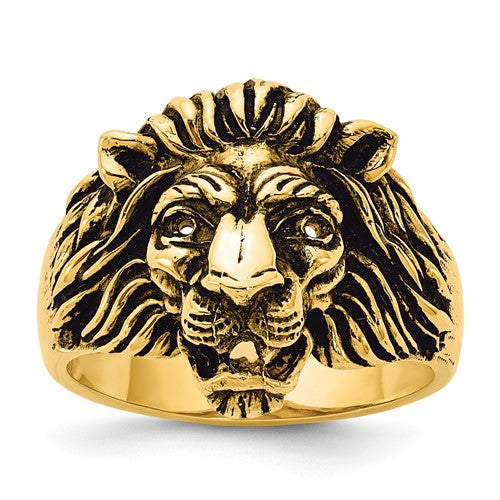 14k-ibgoodman-mens-diamond-and-ruby-antiqued-lion-ring-mounting-SolomonJeweler-Wichita-KS-CustomJewelry