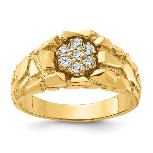 14k-ibgoodman-mens-cluster-diamond-nugget-ring-mounting-SolomonJeweler-Wichita-KS-CustomJewelry