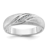 14k white gold men's diamond ring with polished and satin finish, featuring AA-grade diamonds by Solomon Jewelers.