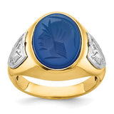 14k two-tone gemstone men's ring mounting by Solomon Jewelers featuring gold and silver accents