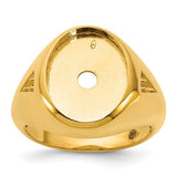 14k gold men's oval gemstone and diamond ring mounting by Solomon Jewelers, showcasing detailed craftsmanship and elegant design