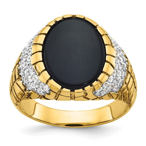 14k-ibgoodman-mens-onyx-and-diamond-nugget-ring-mounting-SolomonJeweler-Wichita-KS-CustomJewelry