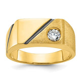 14k black rhodium men's diamond ring with polished and satin finishes by Solomon Jewelers, featuring a sleek, modern jewelry design