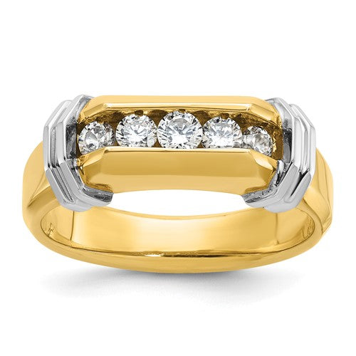 14ktt-ibgoodman-mens-polished-grooved-5-stone-ring-mounting-SolomonJeweler-Wichita-KS-CustomJewelry
