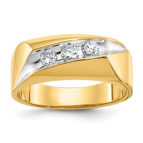 14k-ibgoodman-mens-polished-and-grooved-3-stone-ring-mounting-SolomonJeweler-Wichita-KS-CustomJewelry
